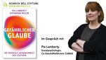 Das Thumbnail des Videos zeigt Pia Lamperty sowie ihre neuste Veröffentlichung: Gefährlicher Glaube 