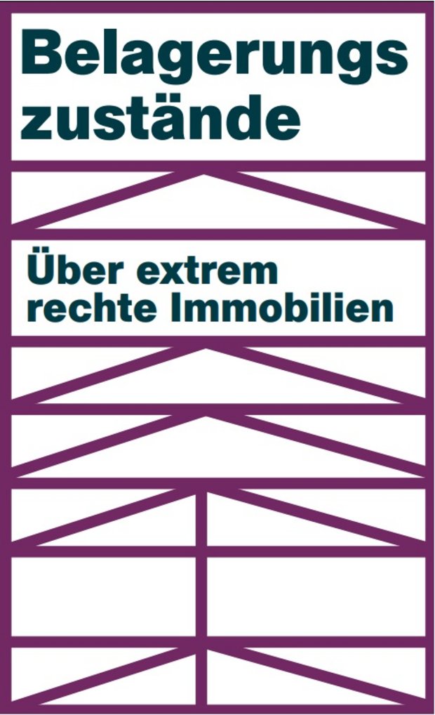 Bild zeigt Cover der Handreichung "Belagerungszustände". Es ist ein stilisiertes Fachwerk mit Titel der Handreichung.